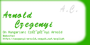 arnold czegenyi business card